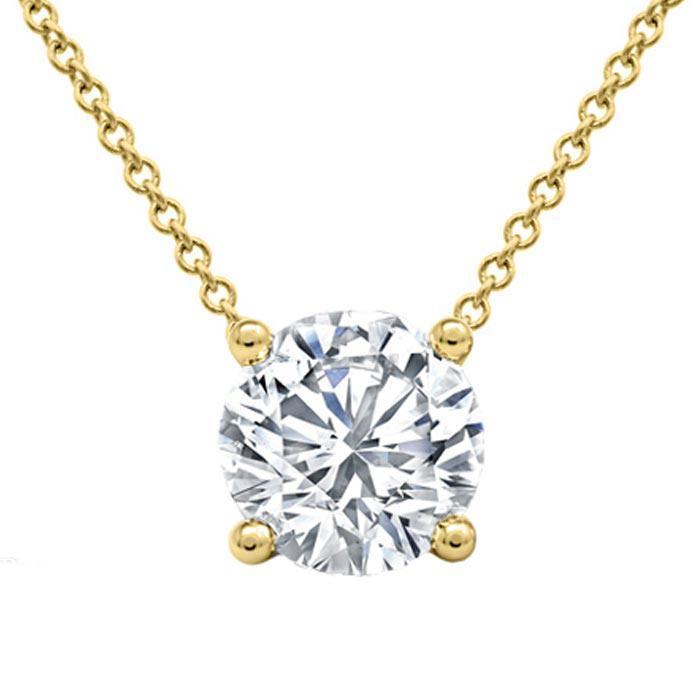 Forever One Floating Round Solitaire Pendant Moissanite Necklaces deBebians 