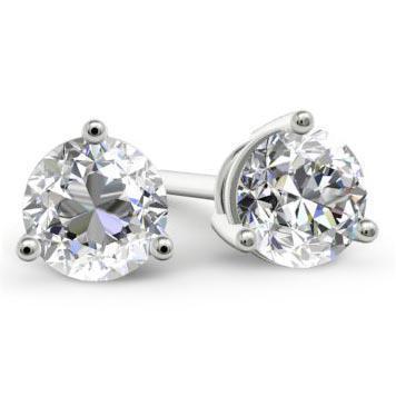 Forever One Moissanite Stud Earrings - 3 Prong Earrings deBebians 