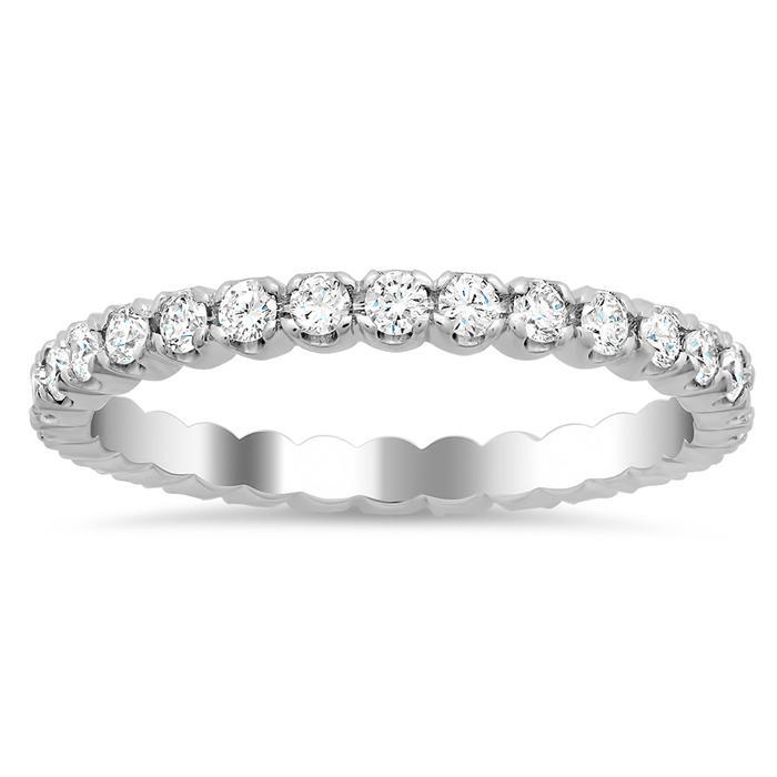 Round Four Prong Diamond Eternity Band - 0.70 carat Diamond Eternity Rings deBebians 