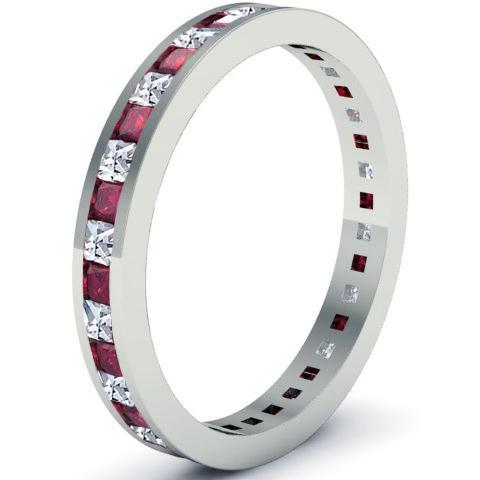 Garnet and Diamond Eternity Ring Gemstone Eternity Rings deBebians 