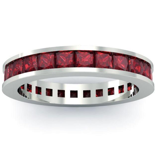 Garnet Eternity Anniversary Ring Gemstone Eternity Rings deBebians 