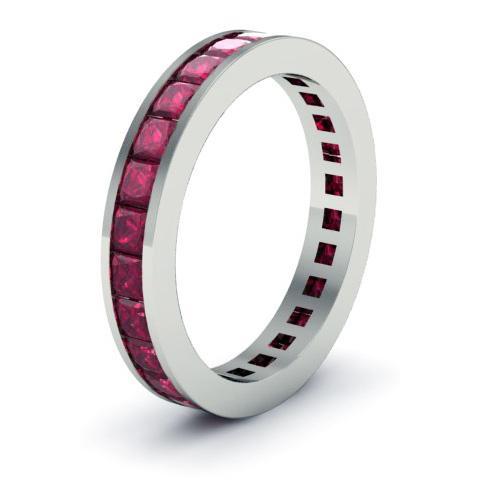 Garnet Eternity Anniversary Ring Gemstone Eternity Rings deBebians 