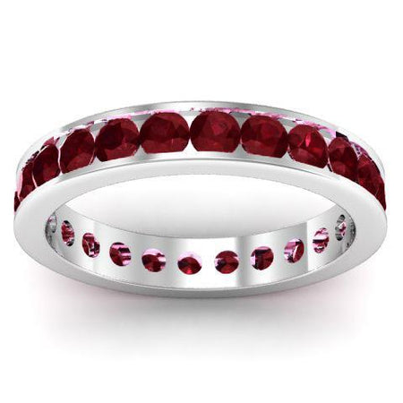 Garnet Eternity Band in Channel Setting Gemstone Eternity Rings deBebians 