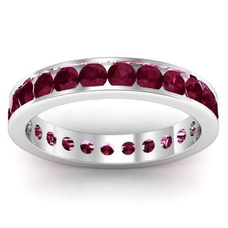 Garnet Eternity Band in Channel Setting Gemstone Eternity Rings deBebians 