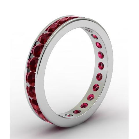 Garnet Eternity Band in Channel Setting Gemstone Eternity Rings deBebians 