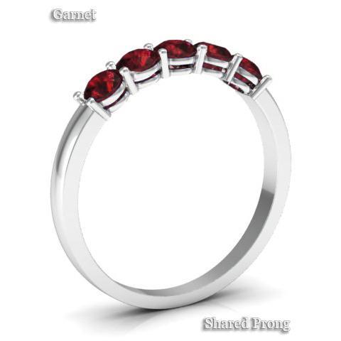 0.50cttw Shared Prong Garnet Five Stone Ring Five Stone Rings deBebians 