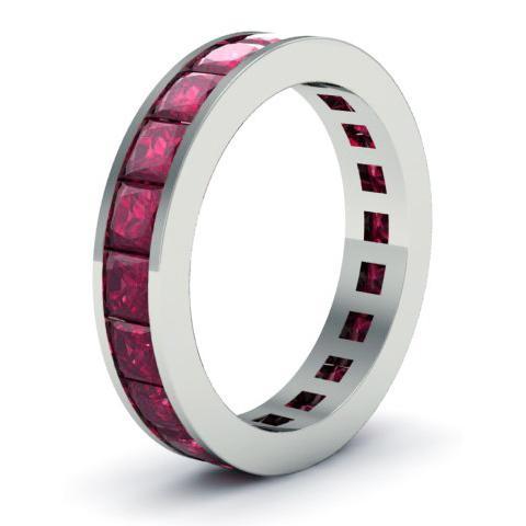 Garnet Gemstone Eternity Band Gemstone Eternity Rings deBebians 