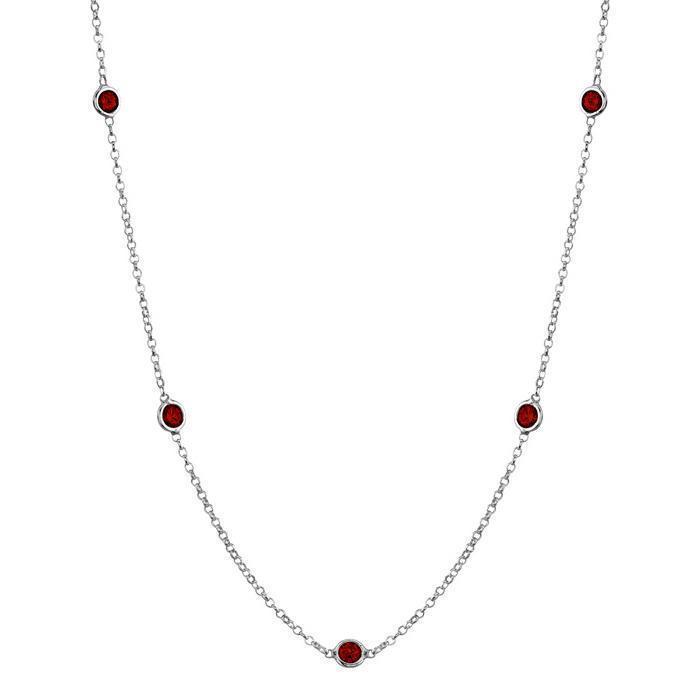 Garnet Station Necklace Necklaces deBebians 