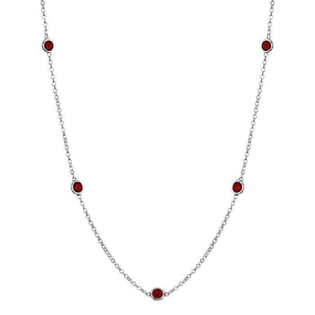 Garnet Station Necklace Necklaces deBebians 