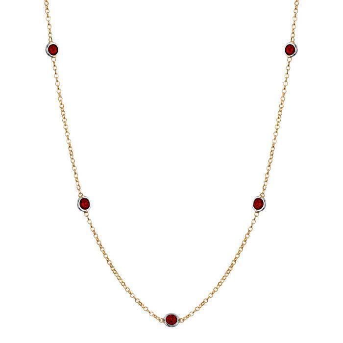 Garnet Station Necklace Necklaces deBebians 