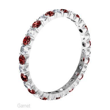 Gemstone Eternity Band with Garnets and Diamonds Gemstone Eternity Rings deBebians 