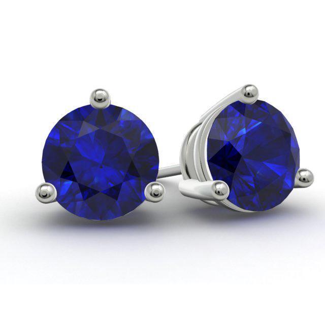 Blue Sapphire Stud Earrings Gemstone Stud Earrings deBebians 