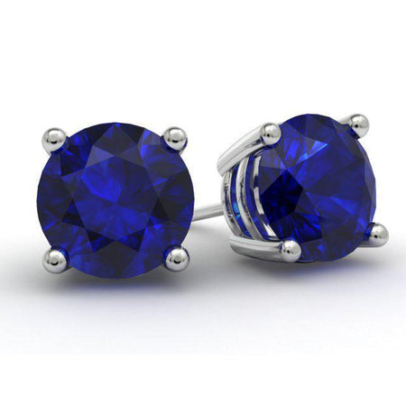 Blue Sapphire Stud Earrings Gemstone Stud Earrings deBebians 