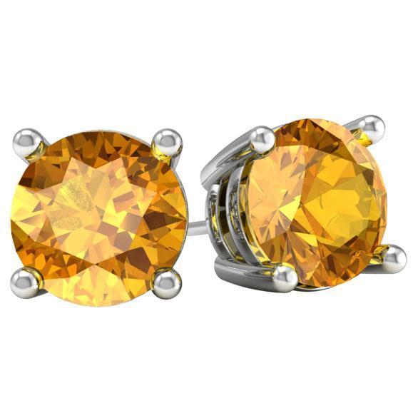 Citrine Stud Earrings Gemstone Stud Earrings deBebians 