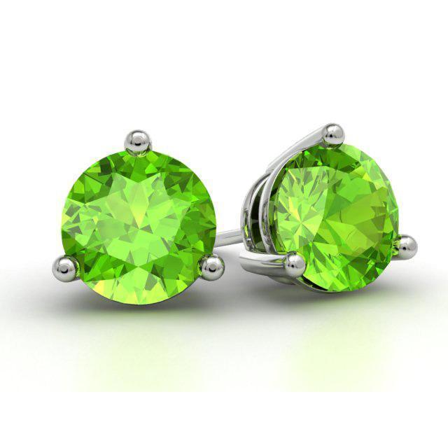 Peridot Stud Earrings Gemstone Stud Earrings deBebians 