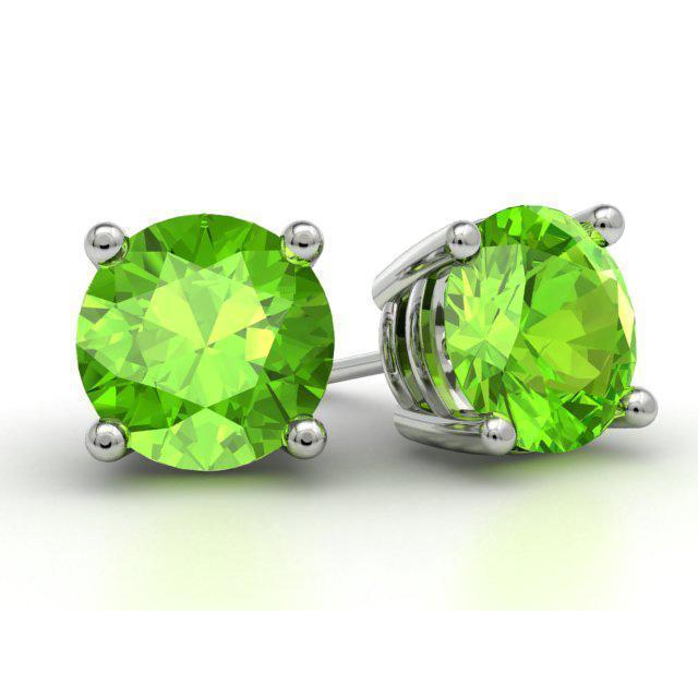 Peridot Stud Earrings Gemstone Stud Earrings deBebians 