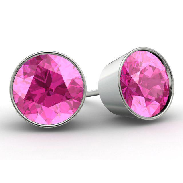 Pink Sapphire Stud Earrings Gemstone Stud Earrings deBebians 