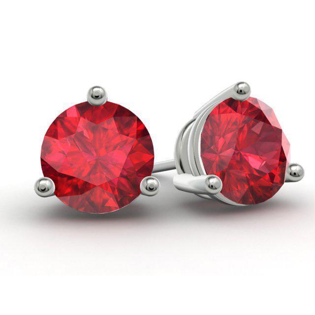 Ruby Stud Earrings Gemstone Stud Earrings deBebians 