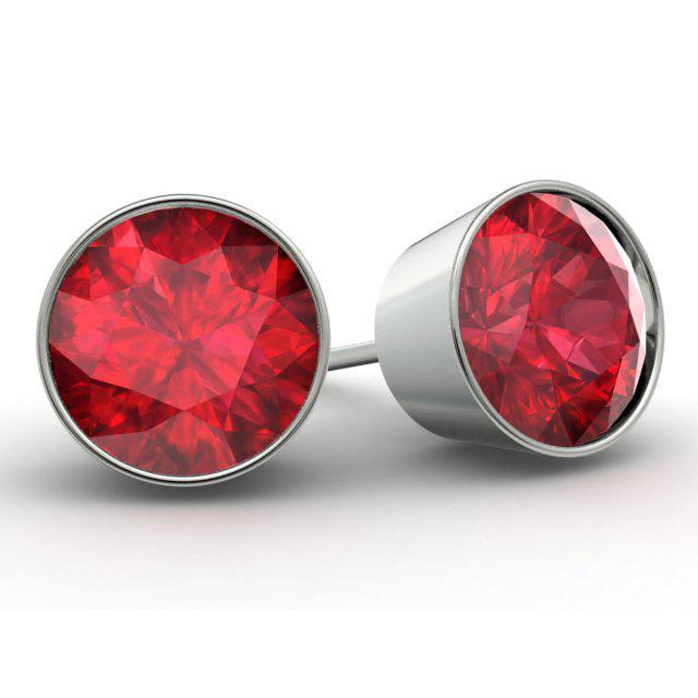 Ruby Stud Earrings Gemstone Stud Earrings deBebians 