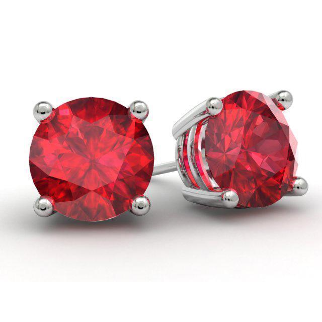 Ruby Stud Earrings Gemstone Stud Earrings deBebians 