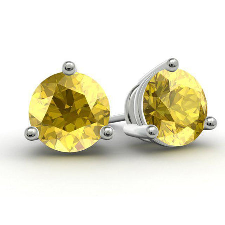 Yellow Sapphire Studs Gemstone Stud Earrings deBebians 