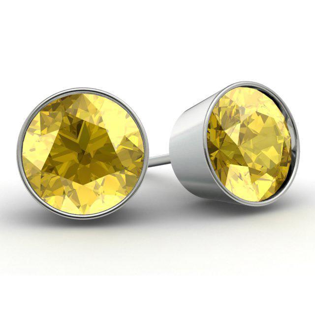 Yellow Sapphire Studs Gemstone Stud Earrings deBebians 