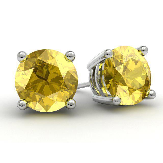 Yellow Sapphire Studs Gemstone Stud Earrings deBebians 