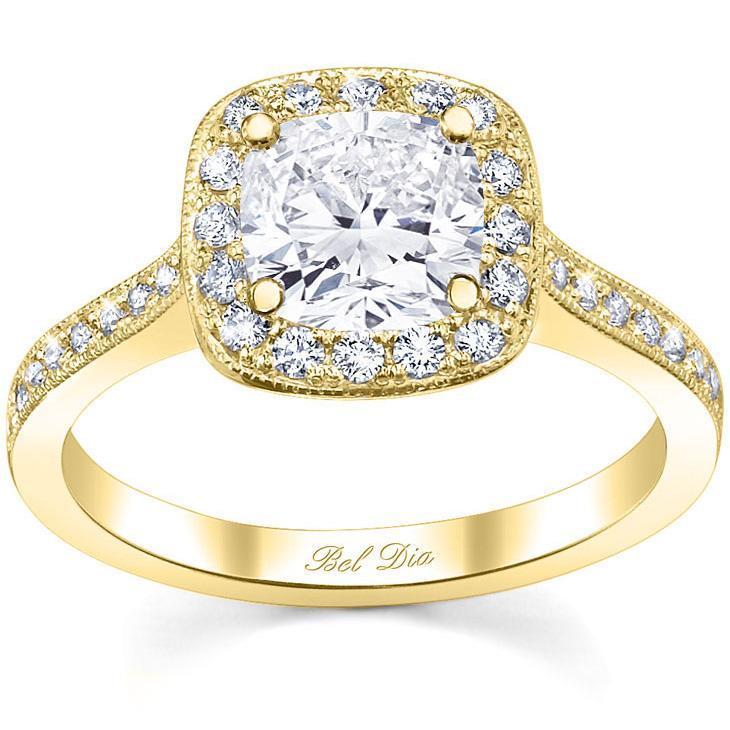 Halo Pave Engagement Ring Square Setting Halo Engagement Rings deBebians 