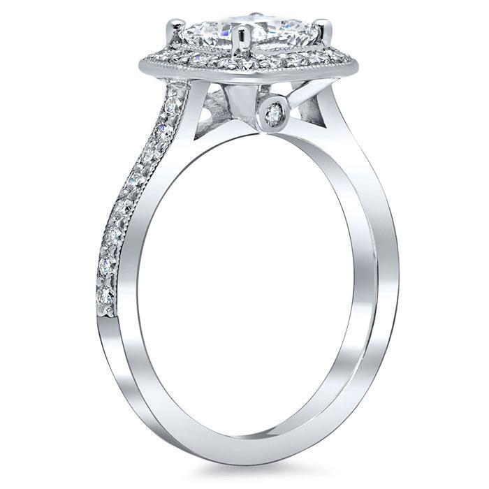 Halo Pave Engagement Ring Square Setting Halo Engagement Rings deBebians 
