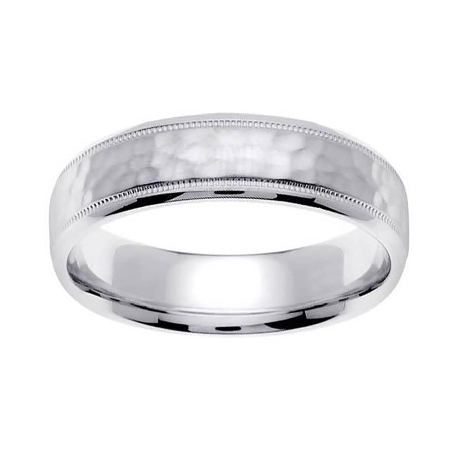 Hammered Wedding Ring 6mm