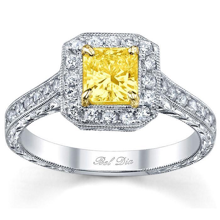 Fancy Yellow Diamond Engagement Ring Yellow Diamond Engagement Rings deBebians 