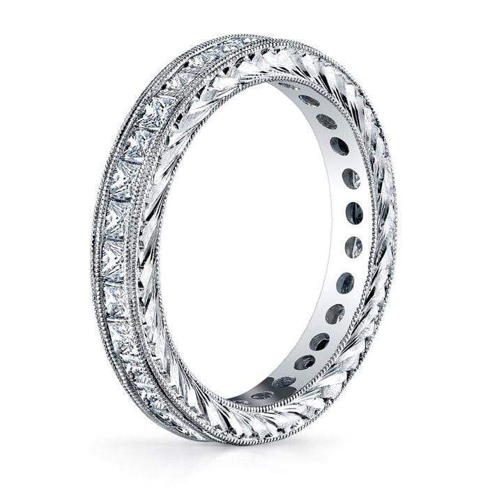 Princess Cut Channel Set Milgrain Diamond Eternity Band - 1.50 carat Diamond Eternity Rings deBebians 