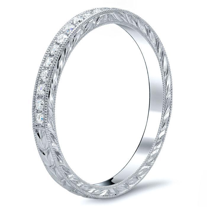 Hand Engraved Half Eternity with Milgrain Half Eternity Rings deBebians 