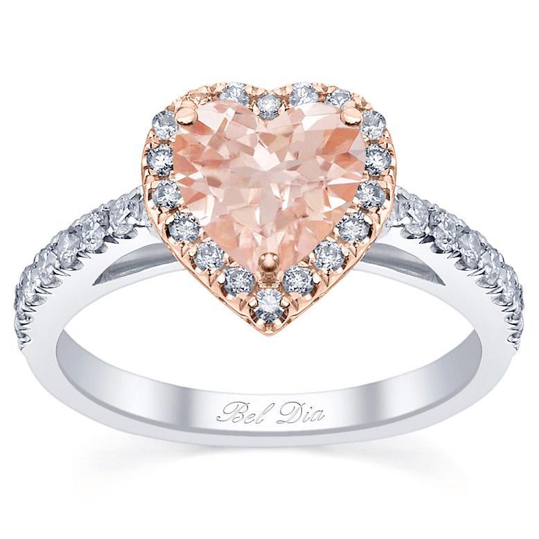 Heart-Shaped Morganite Zircon Ring - 18K Rose Gold Plated Promise Jewelry For Women Size 10