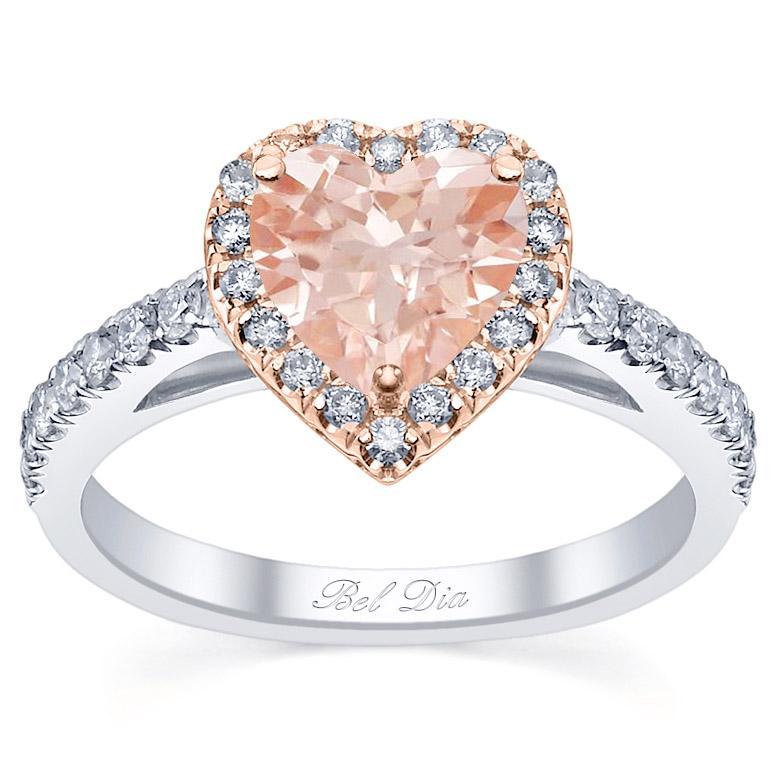 Heart Cut Morganite Engagement Ring in Rose Gold Rose Gold & Morganite Engagement Rings deBebians 