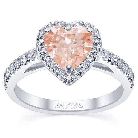 Heart Cut Morganite Engagement Ring in Rose Gold Rose Gold & Morganite Engagement Rings deBebians 
