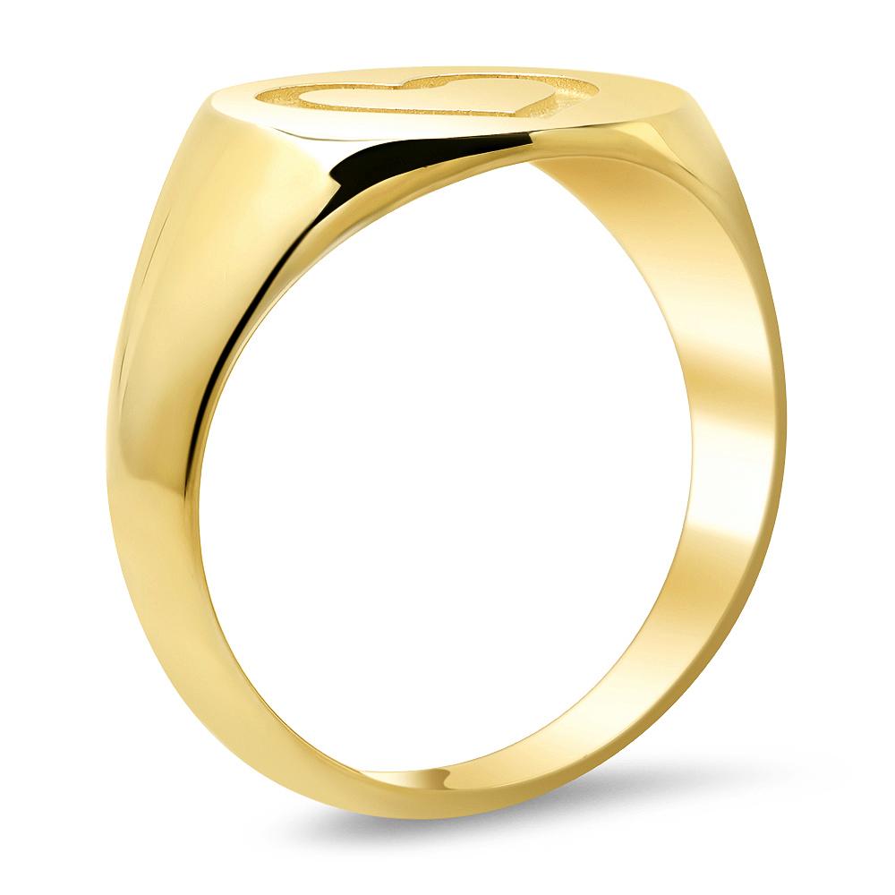 Men's Heart Ring Heart Signet Ring Silver, Gold, Platinum