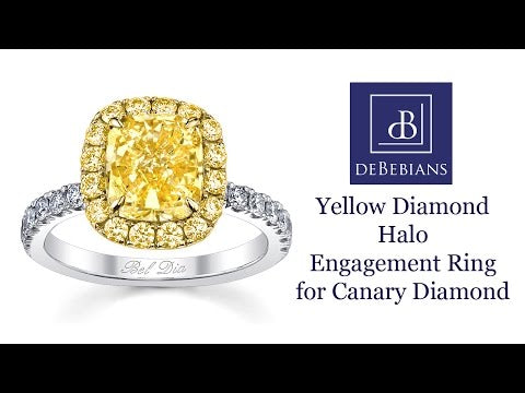Yellow Diamond Halo Engagement Ring for Canary Diamond
