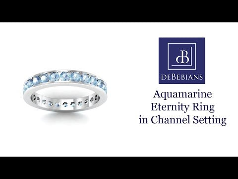 Aquamarine Eternity Band in Channel Setting