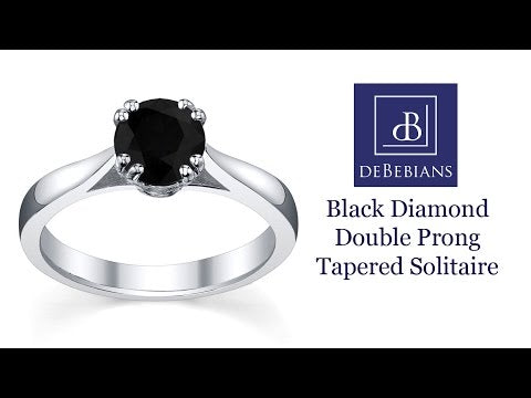 Black Diamond Double Prong Tapered Solitaire
