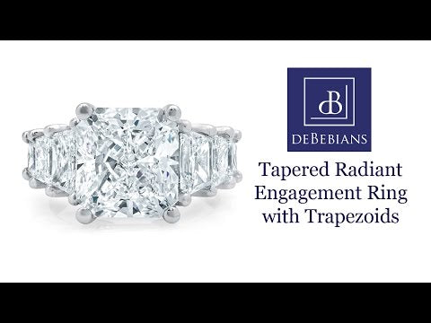 Tapered Radiant Engagement Ring with Trapezoids