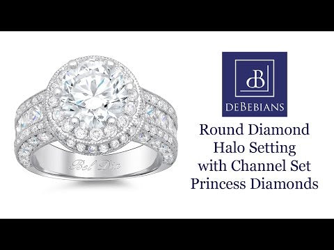 Round Diamond Halo Setting 2.40 cttw