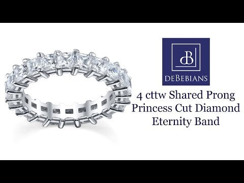 4.00 cttw Princess Cut Shared Prong Diamond Eternity Band