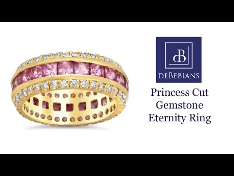 Princess Cut Gemstone Eternity Ring