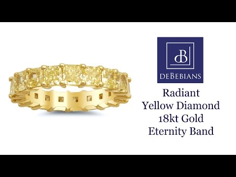 4.00 cttw Radiant Cut Shared Prong Yellow Diamond Eternity Band