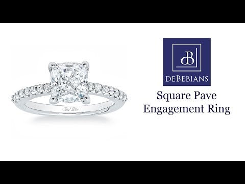 Square Pave Engagement Ring