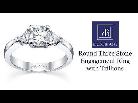 Three Stone Engagement Ring with Trillions