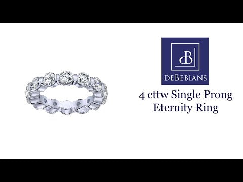 4.00 cttw Round Single Prong Diamond Eternity Band