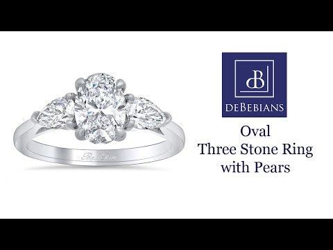 Oval Three Stone Ring with Pears