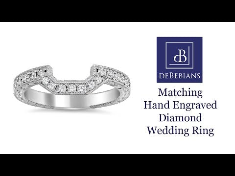 Matching Hand Engraved Diamond Wedding Ring